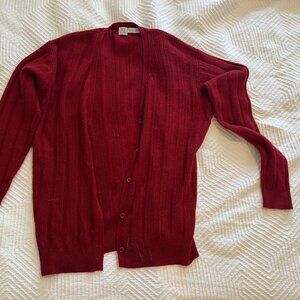 Vintage TSE Cashmere Cardigan, Red, Size L